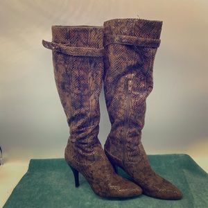 Tall Nine West faux snake skin boot